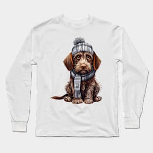 Winter German Wirehaired Pointer Dog Long Sleeve T-Shirt